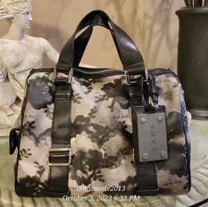 L.A.M.B. by Gwen Stefani Rose Lace Logo Satchel Luxury Designer Handbag #557